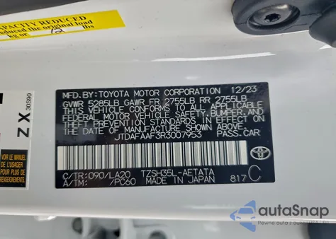 2024 Toyota Crown Platinum из США, поврежденный, VIN JTDAFAAF3R3007953